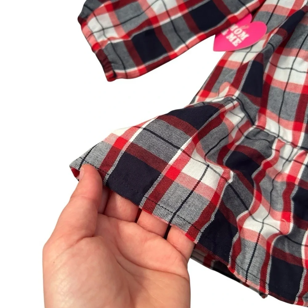 The Children’s Place Baby Girl Holiday Plaid Button Ruffle Dress Size 12-18